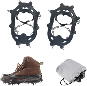 11 Spikes Kids Crampons for Hiking Boots Ice Cleats 11 Teeth Anti Slip Crampons Hiking Climbing Walking Shoes Toddler-Preschool-Gradeschooler-Teens