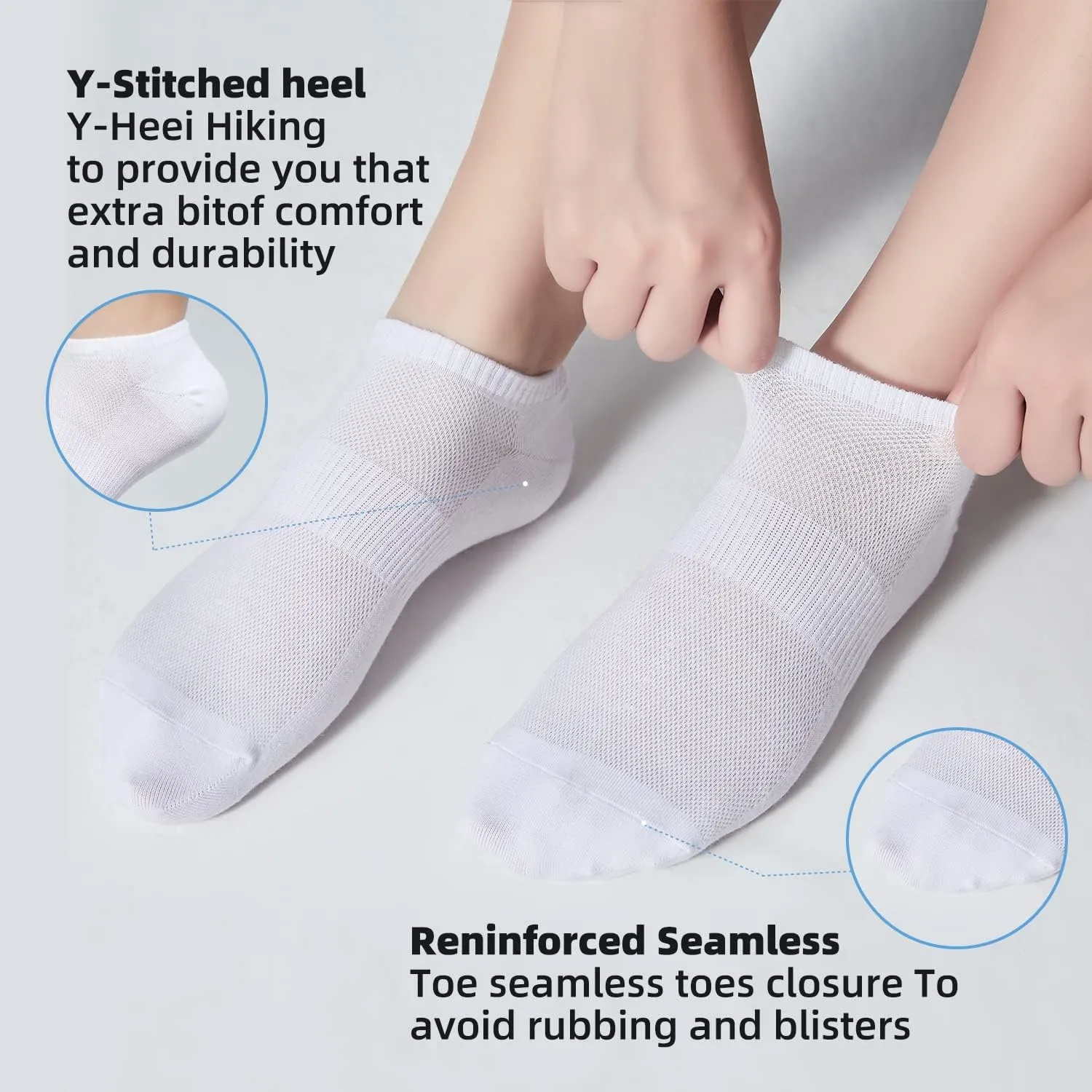 8 Pairs Ankle Socks Women's and Men - Soft Thin Cotton Athletic Running Low Cut No Show Summer Socks