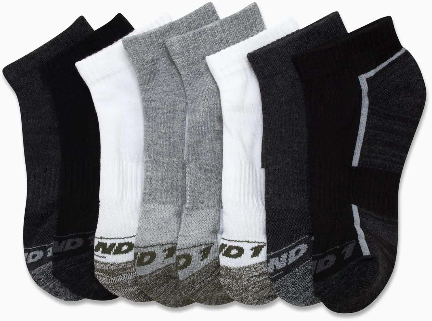 AND1 Boys Quarter Socks - 8 Pack Moisture Wicking Cushioned Athletic Basketball and Running Socks for Boys (Sizes: S-M)
