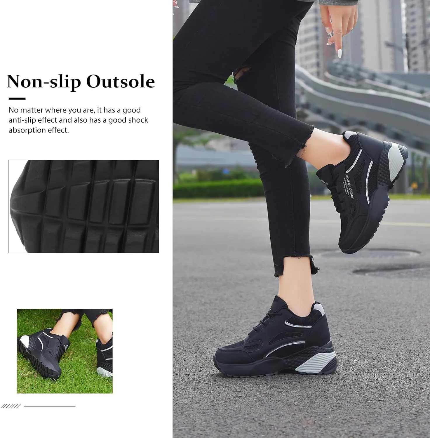 AONEGOLD Women's Fashion Sneakers for Mom Day Gifts Women's Platform Sneakers Wedges High Top Lace Up Shoes Increase Fashion Sneakers for Womens Girls