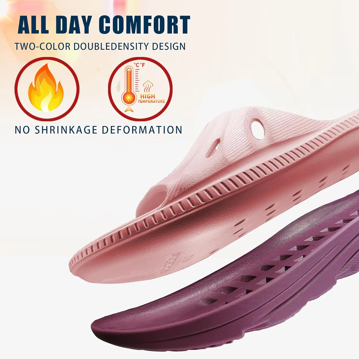 ARISIC Recovery Slides Sandals for Women Plantar Fasciitis Thick Cushion Orthotic Men Athletic Slides Lightweight Comfort Women Cloud Slippers Arch Support of Indoor Outdoor