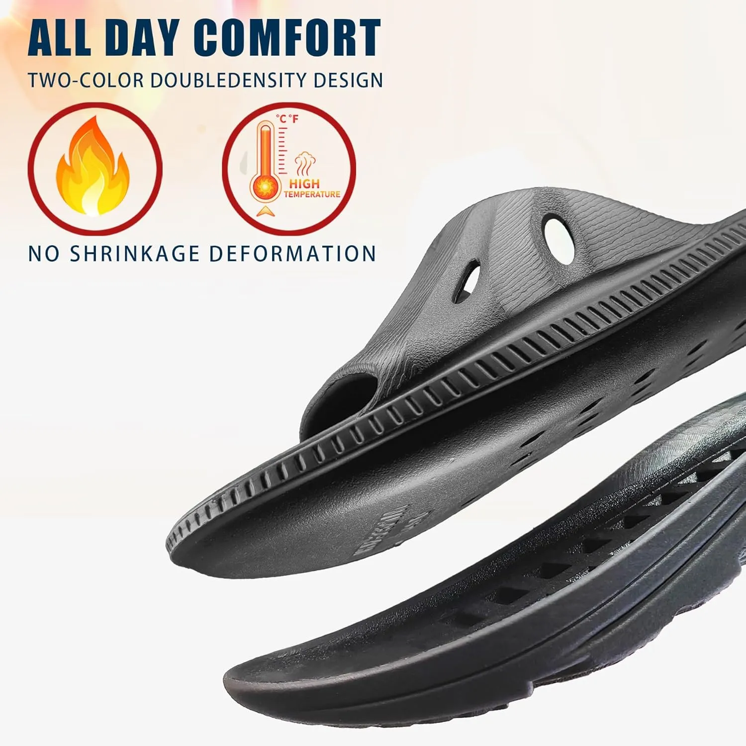 ARISIC Recovery Slides Sandals for Women Plantar Fasciitis Thick Cushion Orthotic Men Athletic Slides Lightweight Comfort Women Cloud Slippers Arch Support of Indoor Outdoor