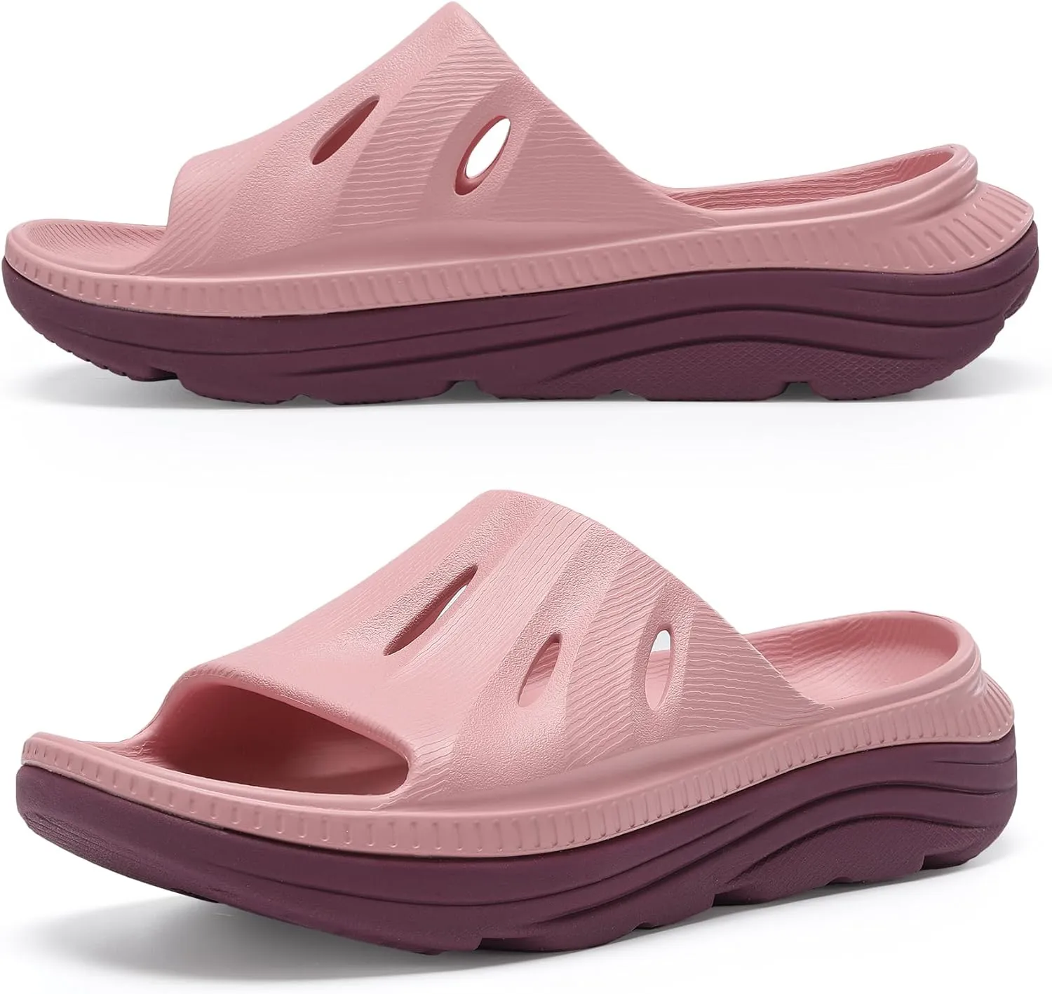 ARISIC Recovery Slides Sandals for Women Plantar Fasciitis Thick Cushion Orthotic Men Athletic Slides Lightweight Comfort Women Cloud Slippers Arch Support of Indoor Outdoor