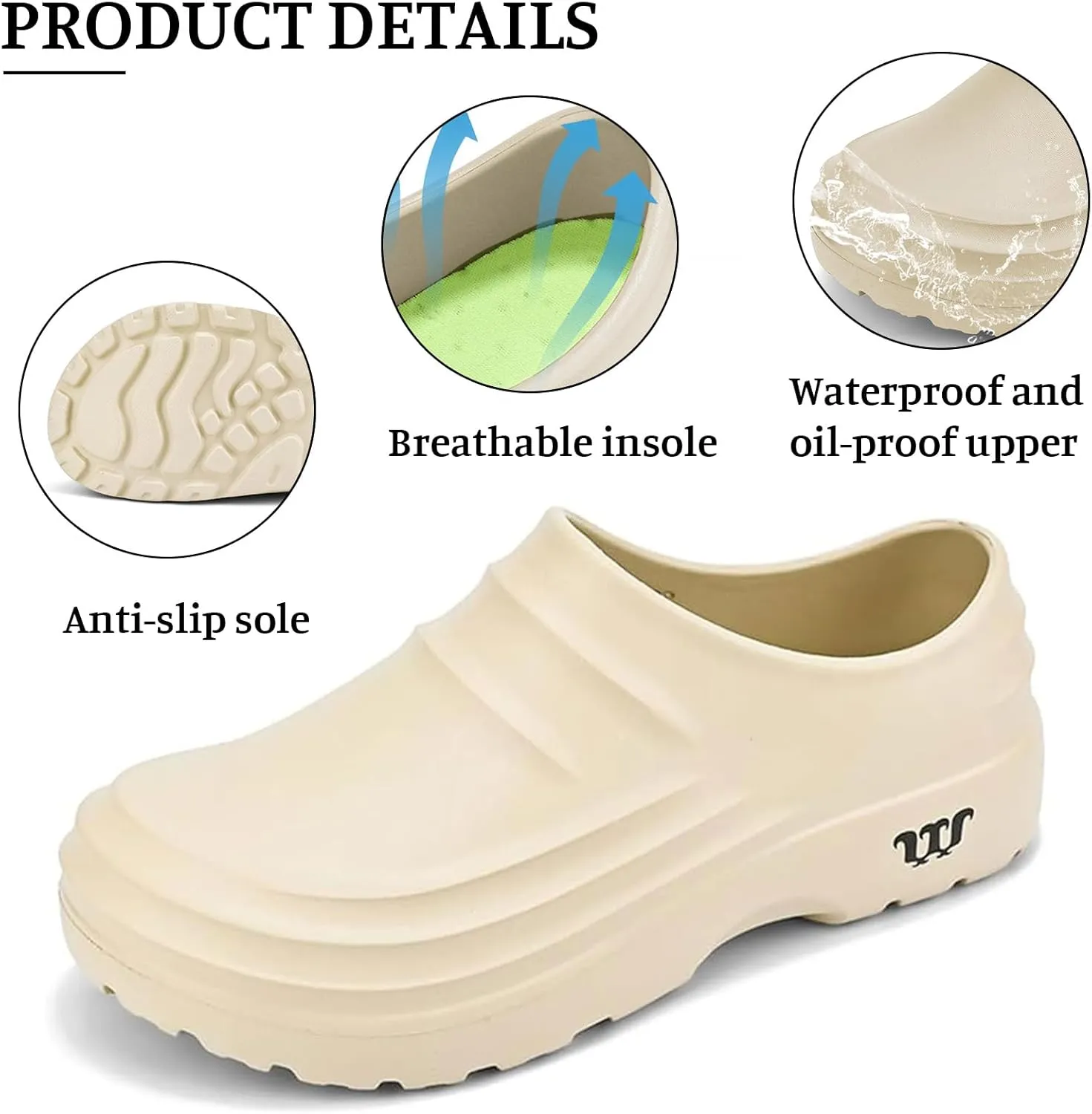 Armadillo Clogs Nurse Shoes for Women Men Slip-Resistant Ideal Work Shoes Oil Resistant Chef Wide Waterproof Shoe