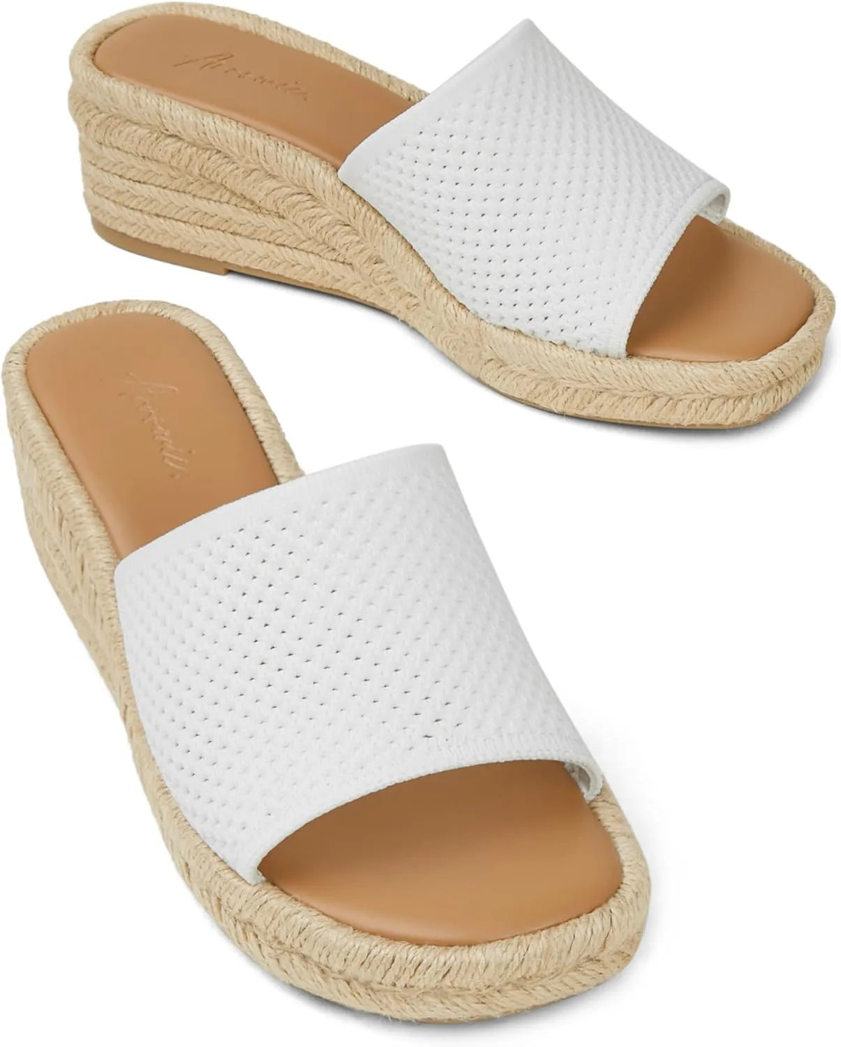 Arromic Women's Espadrilles Wedge Platform Sandals Comfortable Slip On Slides for Women Summer Beach Casual Outdoor Dress Heels Shoes