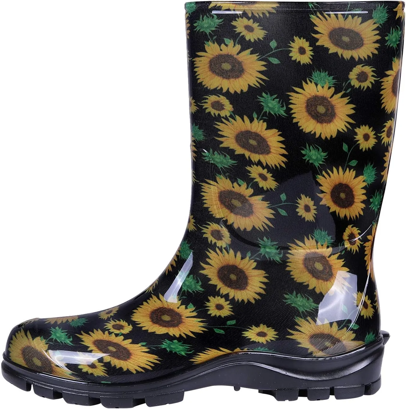 Asgard Women's Mid Calf Rain Boots Printed Waterproof Rubber Boots Short Garden Shose