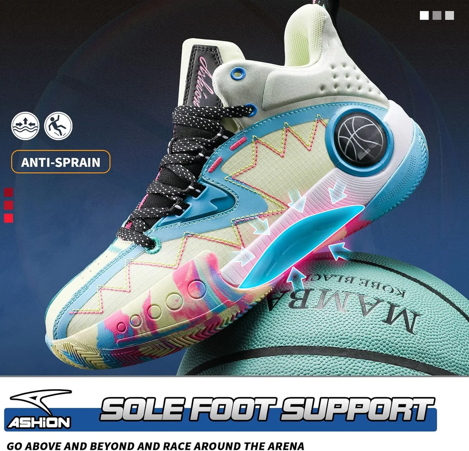ASHION Kids Youth Basketball Shoes Non-Slip Boys High Top Sneakers Girls School Trainers