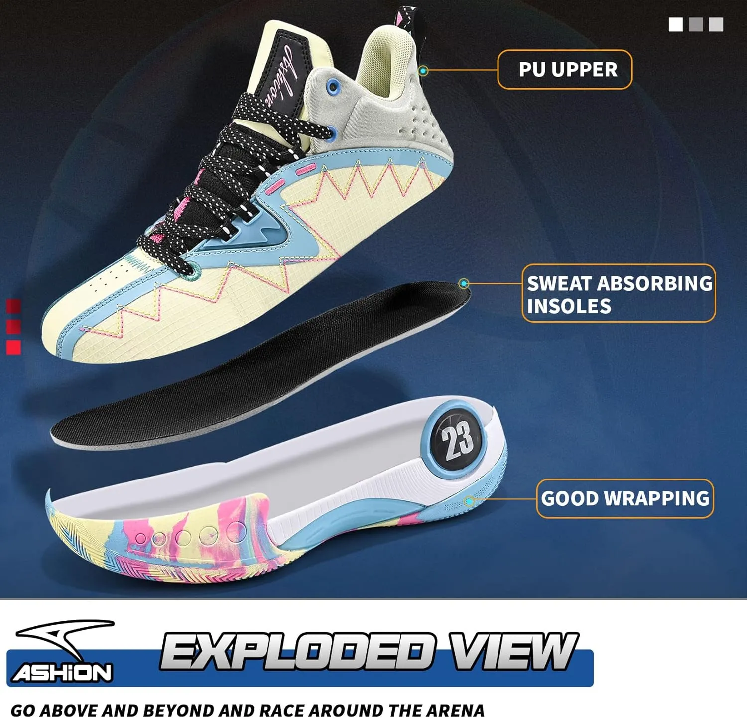 ASHION Kids Youth Basketball Shoes Non-Slip Boys High Top Sneakers Girls School Trainers