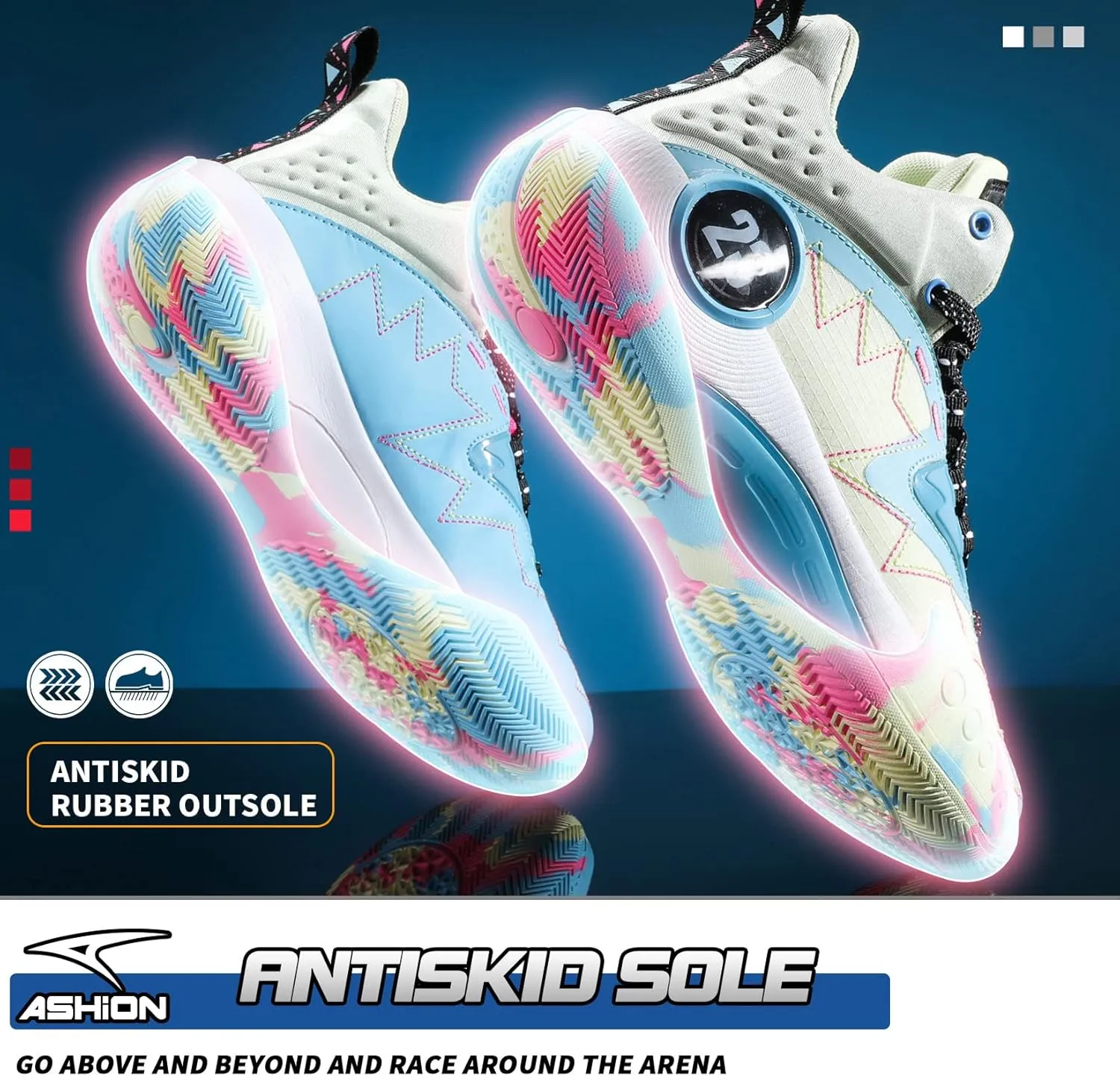 ASHION Kids Youth Basketball Shoes Non-Slip Boys High Top Sneakers Girls School Trainers