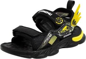 Baby Boys 2 Strap Sandals Rubber Non Slip Barefoot Wide Shoes Kids Adjusted Hook Loop Fashion Water Shoes Summer Casual