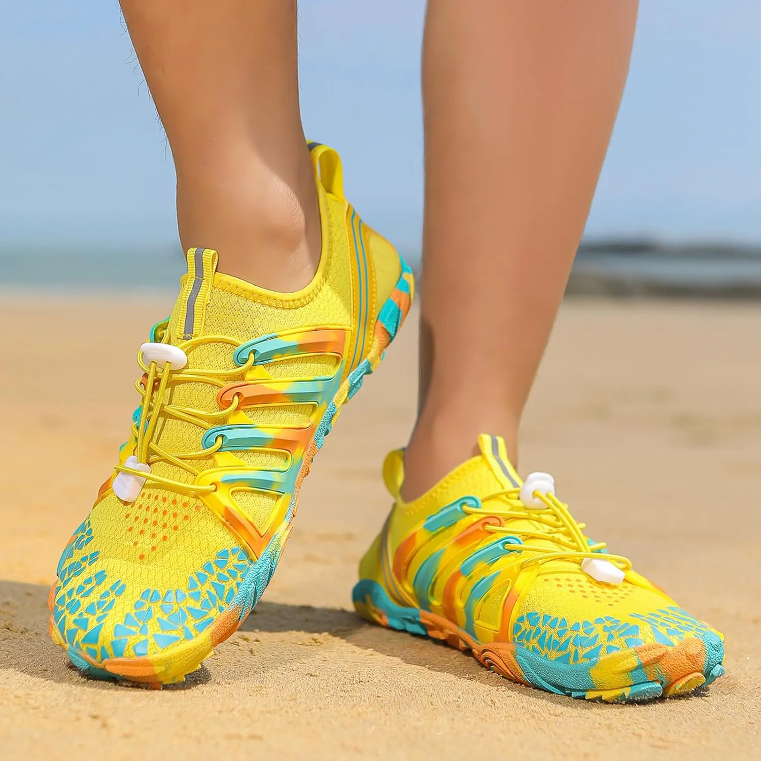 Barefoot Water Shoes for Women Men Wide Toe Quick-Dry Footwear Lightweight Mesh Breathable Aqua Shoes Beach Swim Yoga Exercise Surf Slip On Sneakers for Men Women