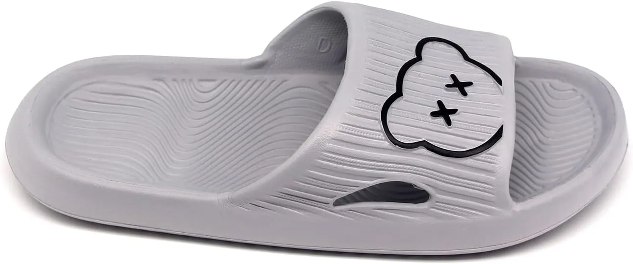 Bear Slides Smiley Face Sandals Slippers for Women and Men Ultra Comfort Non-Slip Shower Sandals Indoor and Outdoor Use Quick Drying Pool Party Home