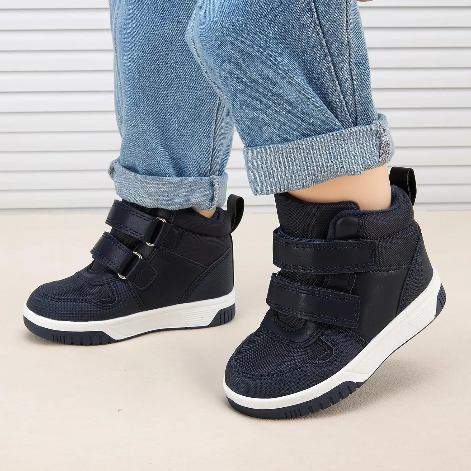 BMCiTYBM Toddler Snow Boots Boys Girls Winter Warm Shoes High Top Outdoor Sneakers for Cold Weather