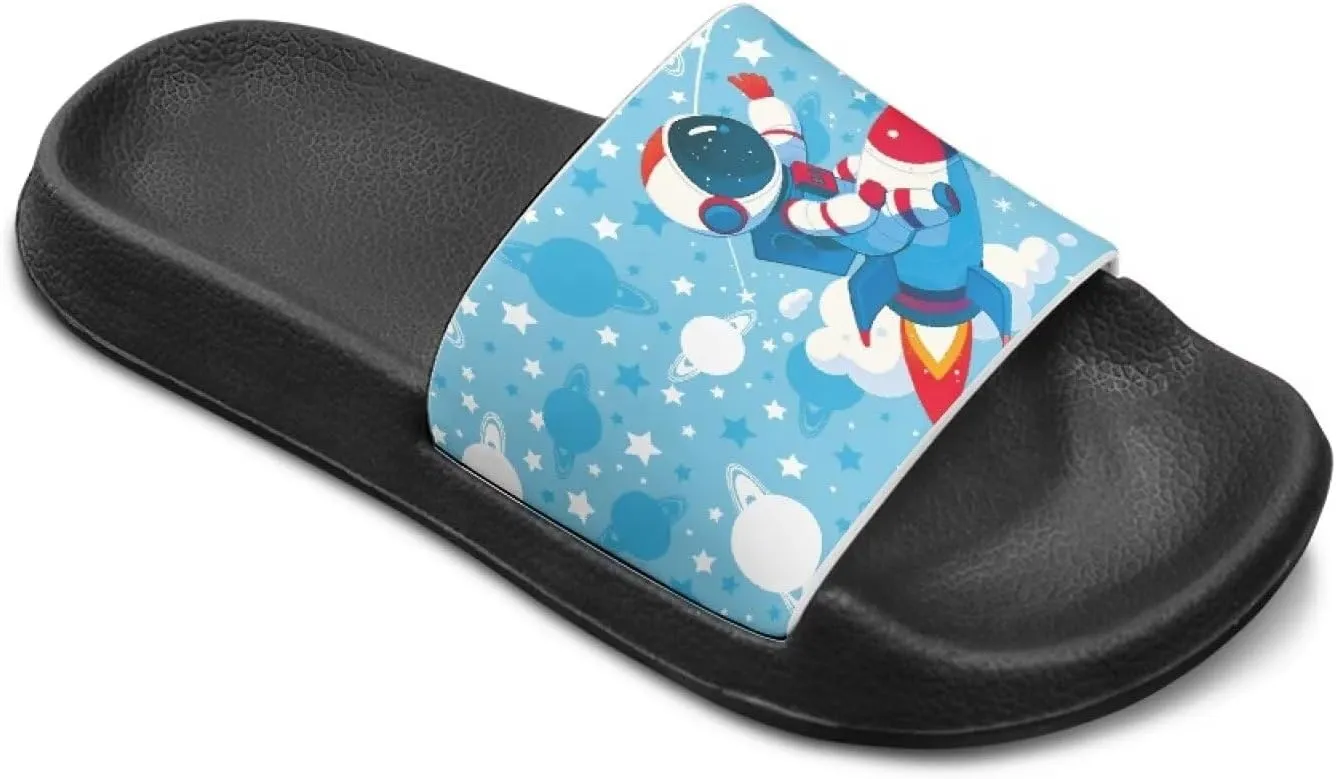 Boys Slide Sandals Kids Summer Slippers Slip On for Outdoor Beach Pool Shower (Little Kid/Big Kid)