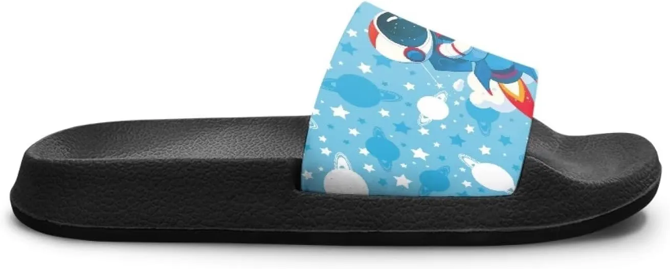 Boys Slide Sandals Kids Summer Slippers Slip On for Outdoor Beach Pool Shower (Little Kid/Big Kid)