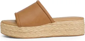 Braided Sandals Women Brown Platform Sandals for Women Slip on Open Toe Wedge Sandal Summer Beach Wedge Dressy Sandal 2025 Size 8