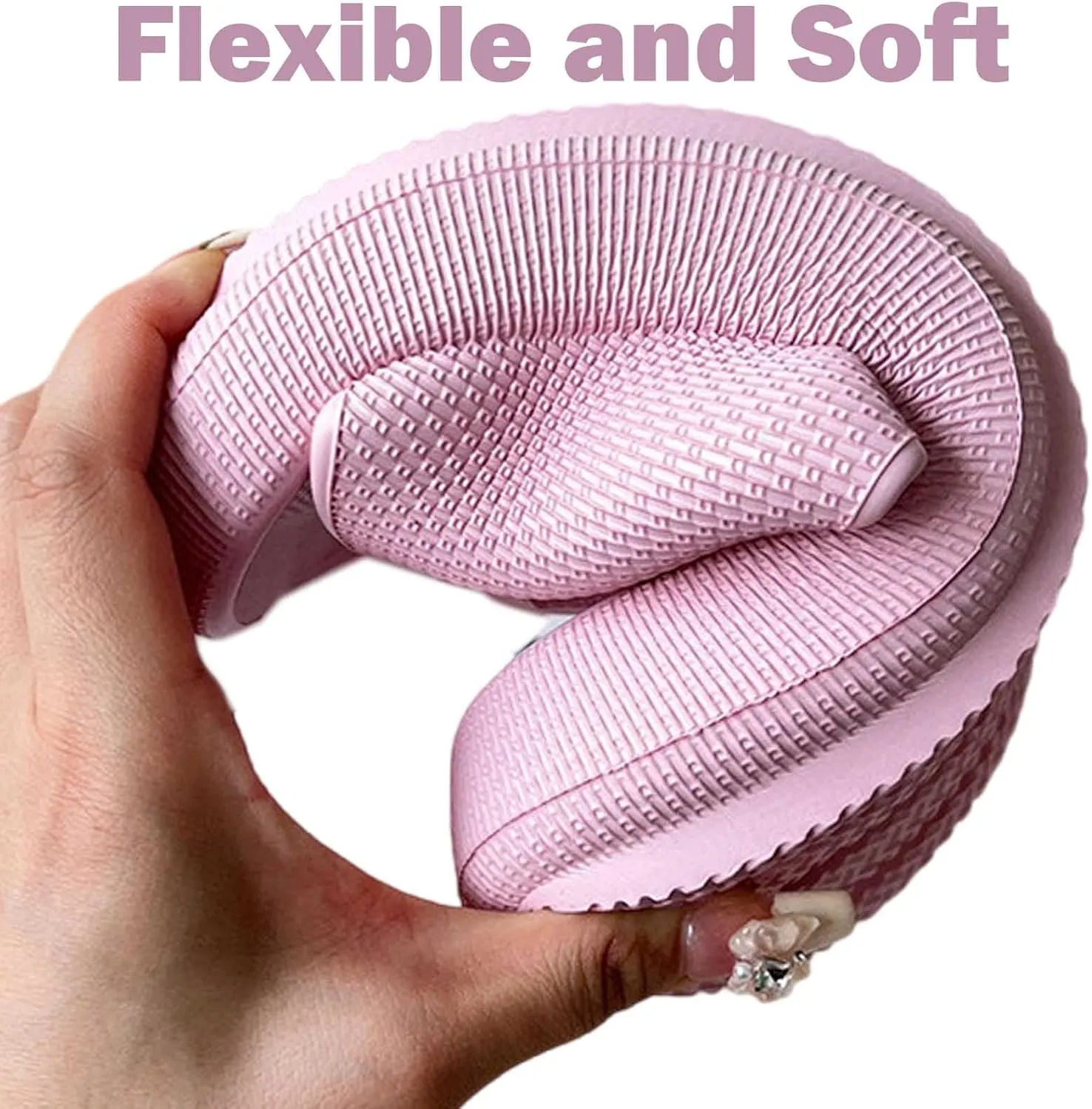 Buckle Rubber Arch Support Pillow Slippers Comfy Cloud Slippers Thick Sole EVA Soft Cushion Slides Open Toe Quick Drying Spa Bath Pool House Casual Shower Sandals Indoor Outdoor,Black 35-36