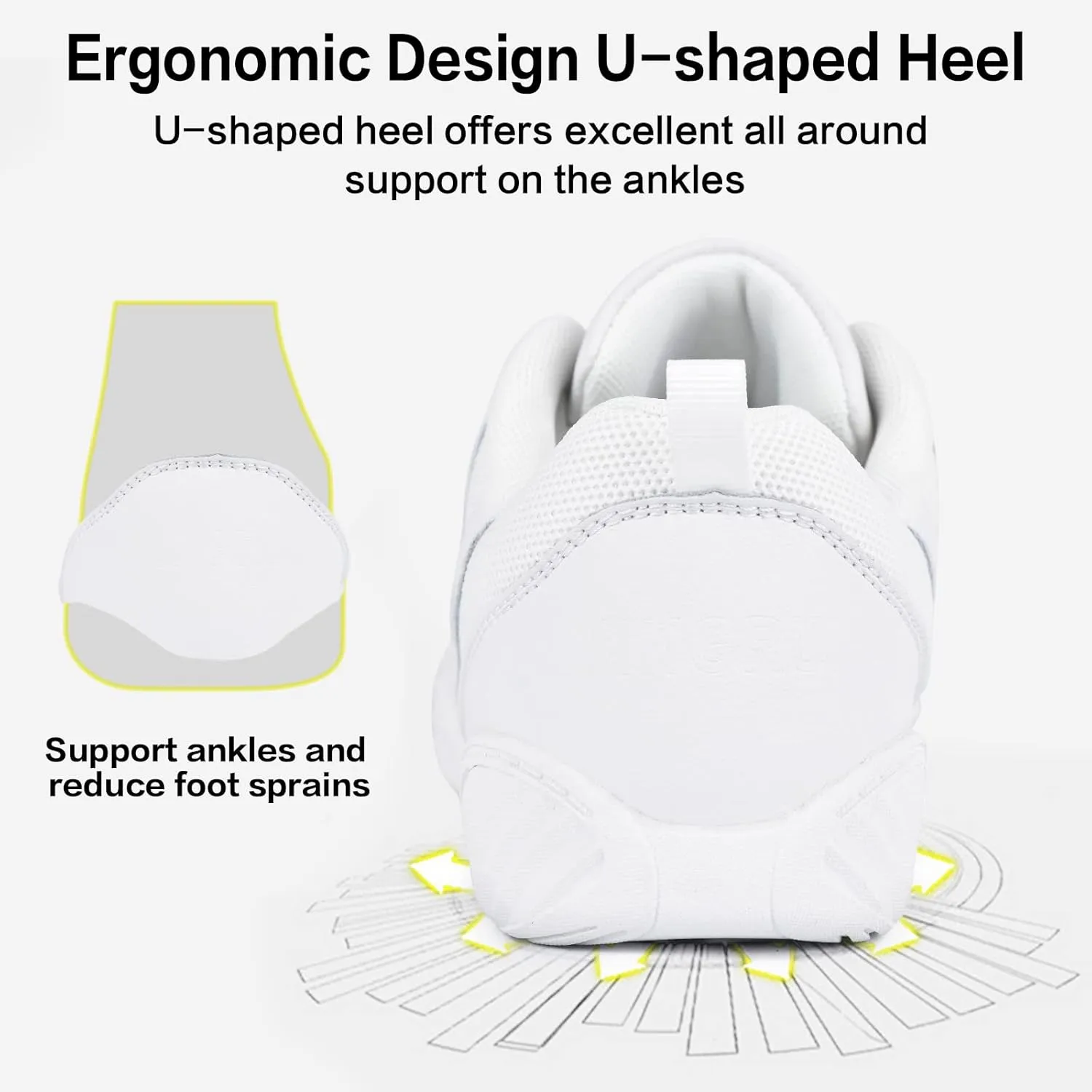CADIDL Cheer Shoes for Women White Cheerleading Athletic Dance Shoes Girls Flats Tennis Walking Sneakers