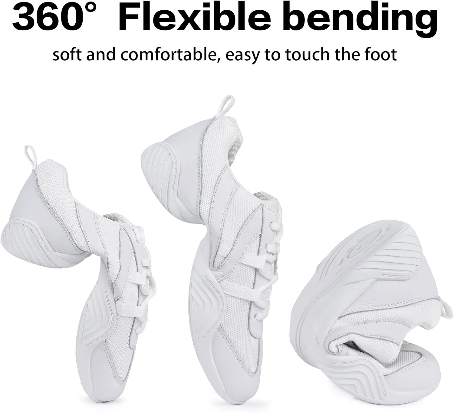CADIDL Cheer Shoes for Women White Cheerleading Athletic Dance Shoes Girls Flats Tennis Walking Sneakers