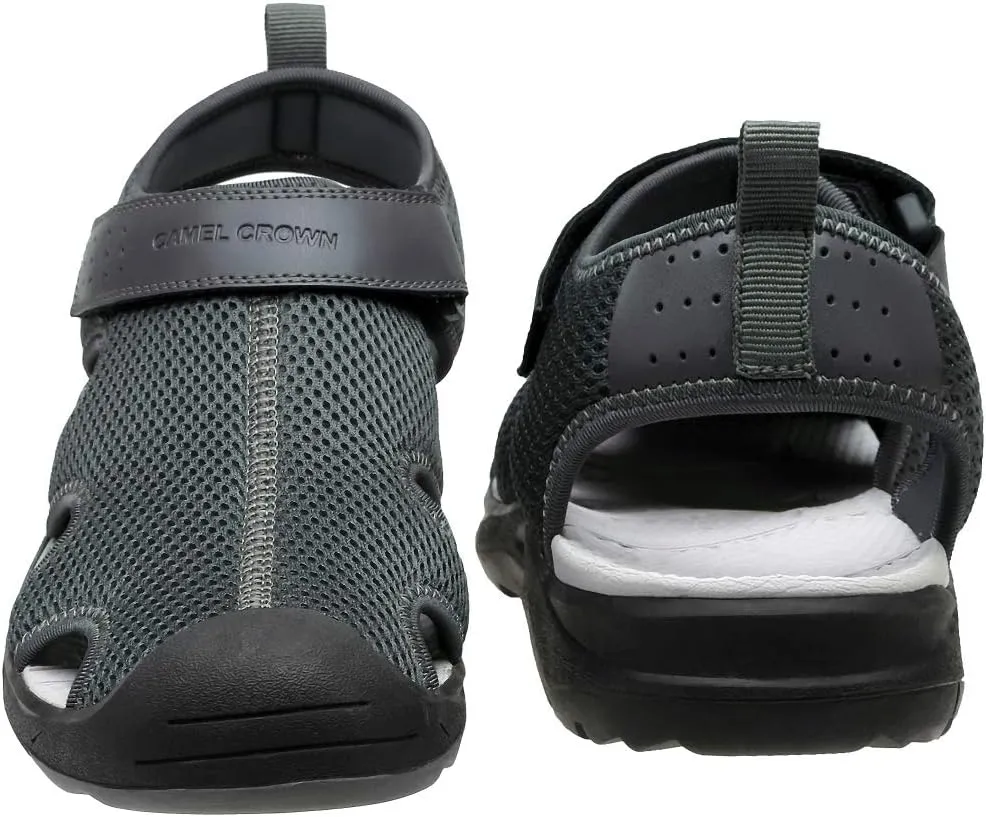 CAMEL CROWN Men's Mesh Hiking Sandals Closed-Toe Beach Sandal for Athletic Outdoor Summer Waterproof