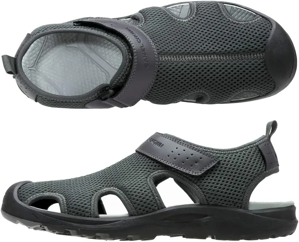 CAMEL CROWN Men's Mesh Hiking Sandals Closed-Toe Beach Sandal for Athletic Outdoor Summer Waterproof
