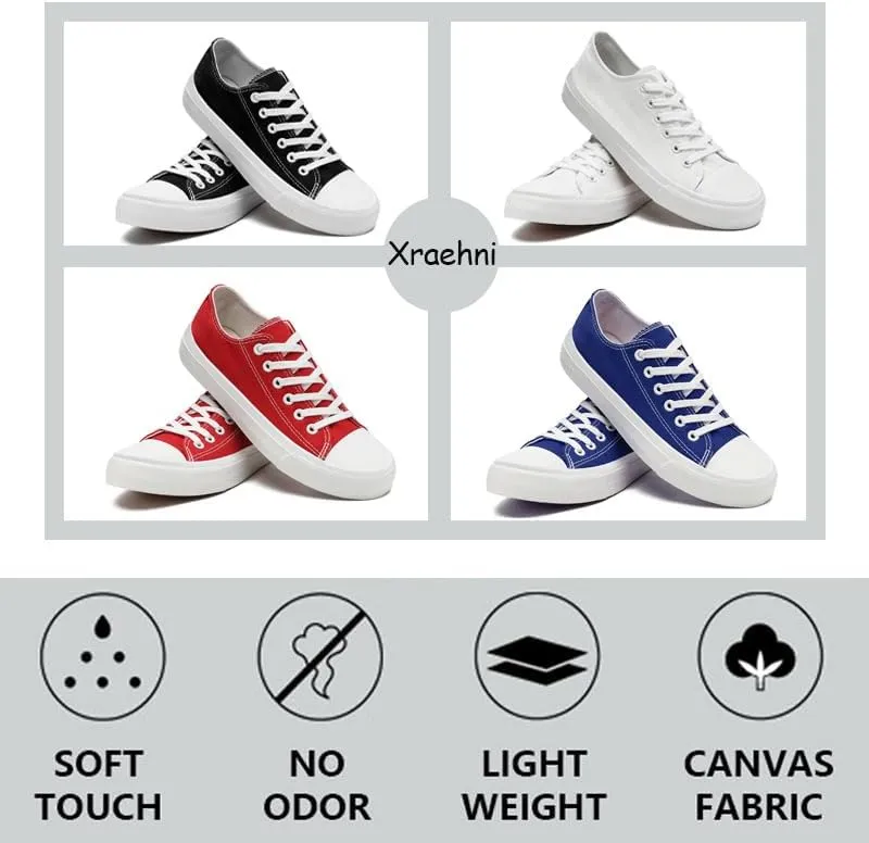 Canvas Shoes for Women Men Low Top Lace Up Sneakers Canvas Fashion Sneakers Classic Casual Walking Shoes Comfortable Breathable