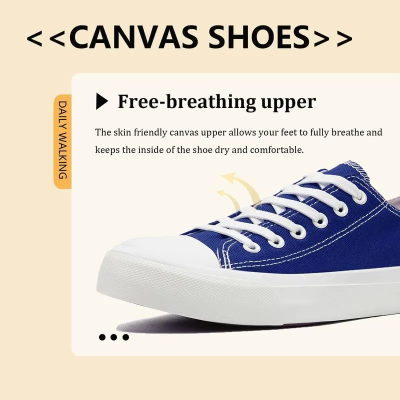 Canvas Shoes for Women Men Low Top Lace Up Sneakers Canvas Fashion Sneakers Classic Casual Walking Shoes Comfortable Breathable