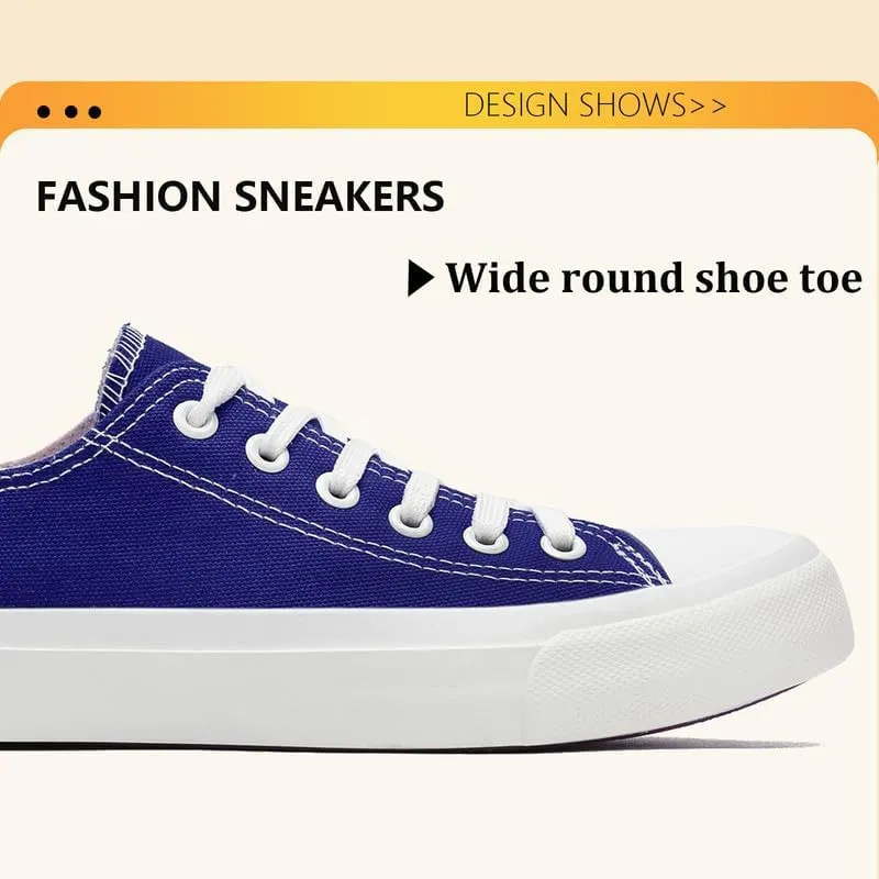 Canvas Shoes for Women Men Low Top Lace Up Sneakers Canvas Fashion Sneakers Classic Casual Walking Shoes Comfortable Breathable