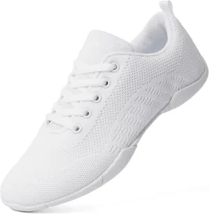 Cheer Shoes for Youth Girls White Cheerleading Athletic Dance Shoes Tennis Sneakers for Competition Sport Training