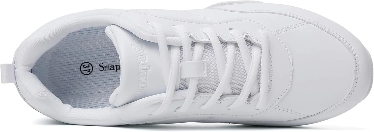 Cheer Shoes for Youth Girls White Cheerleading Athletic Dance Shoes Tennis Sneakers for Competition Sport Training
