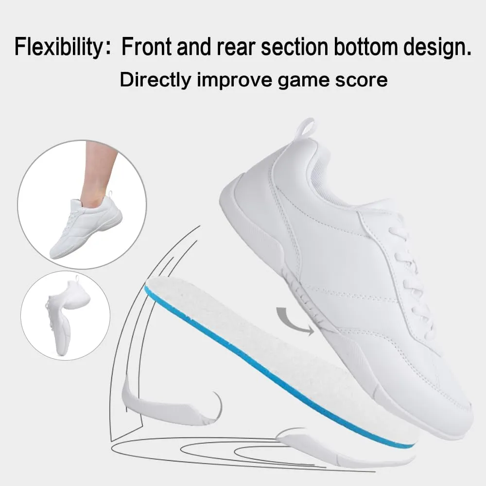Cheer Shoes for Youth Girls White Cheerleading Athletic Dance Shoes Tennis Sneakers for Competition Sport Training