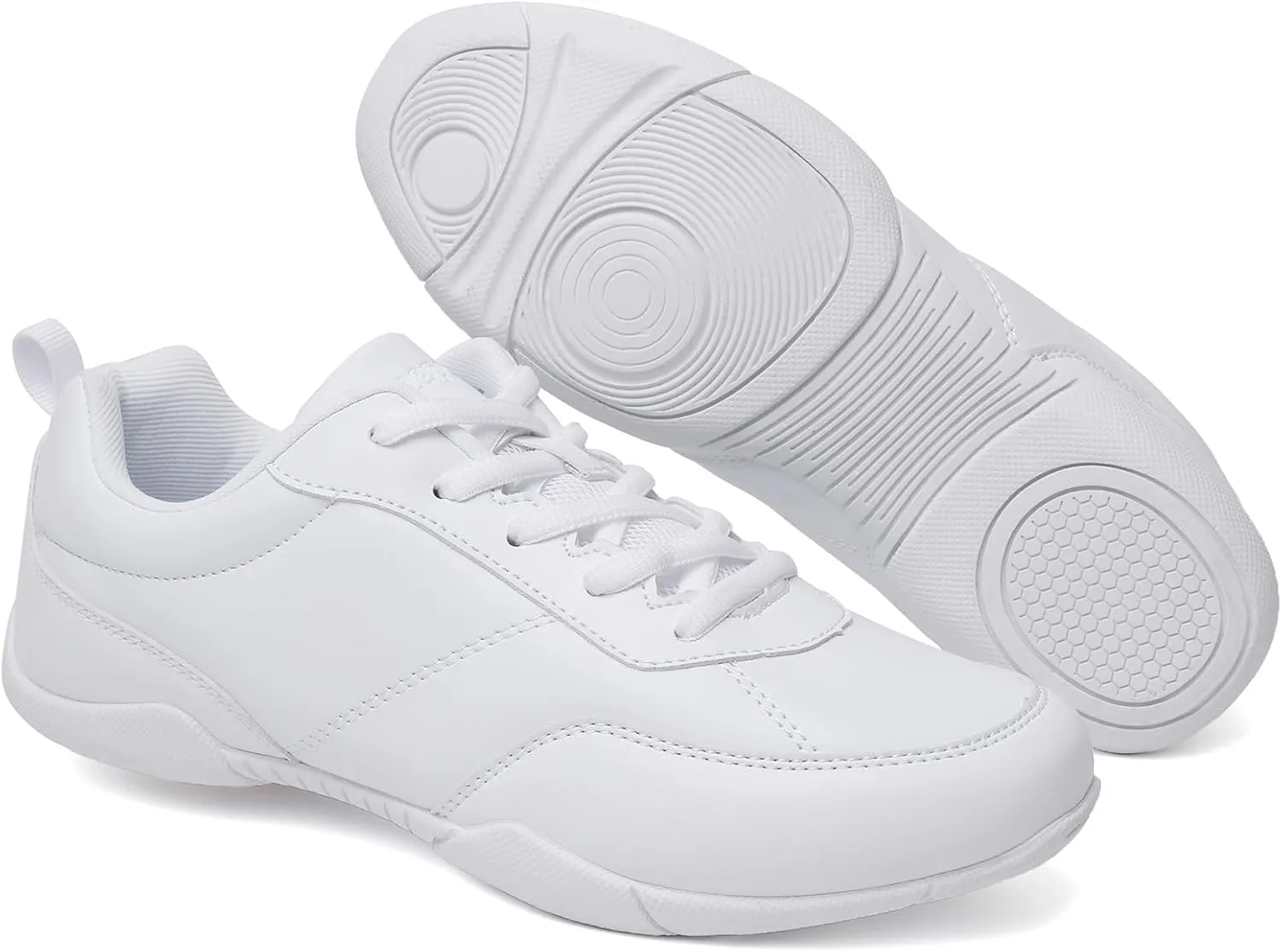 Cheer Shoes for Youth Girls White Cheerleading Athletic Dance Shoes Tennis Sneakers for Competition Sport Training