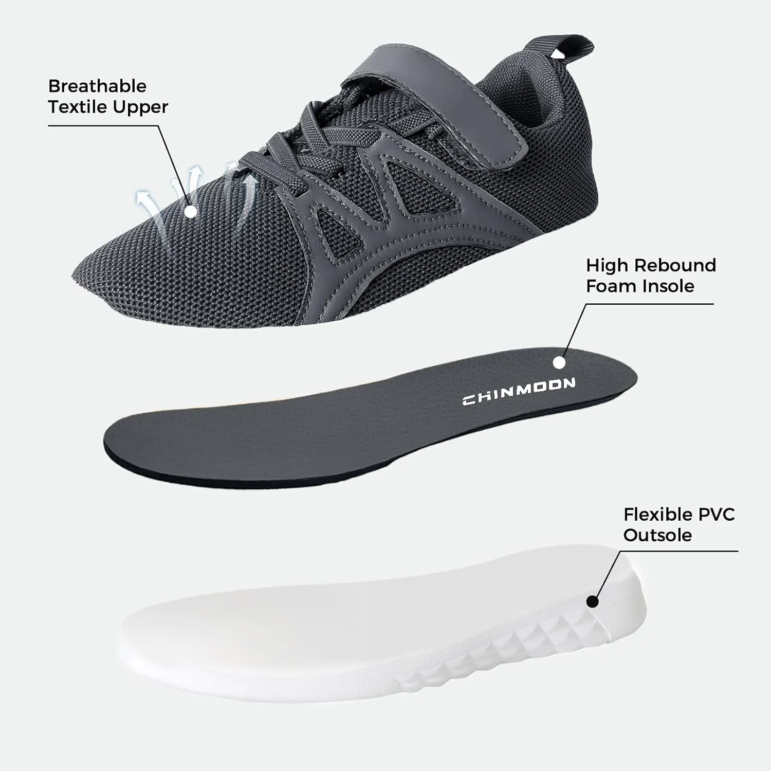 CHIN·MOON Boys Girls Lightweight Running Shoes Kids Tennis Walking Shoes Breathable Sports Sneakers (Little Kid/Big Kid)