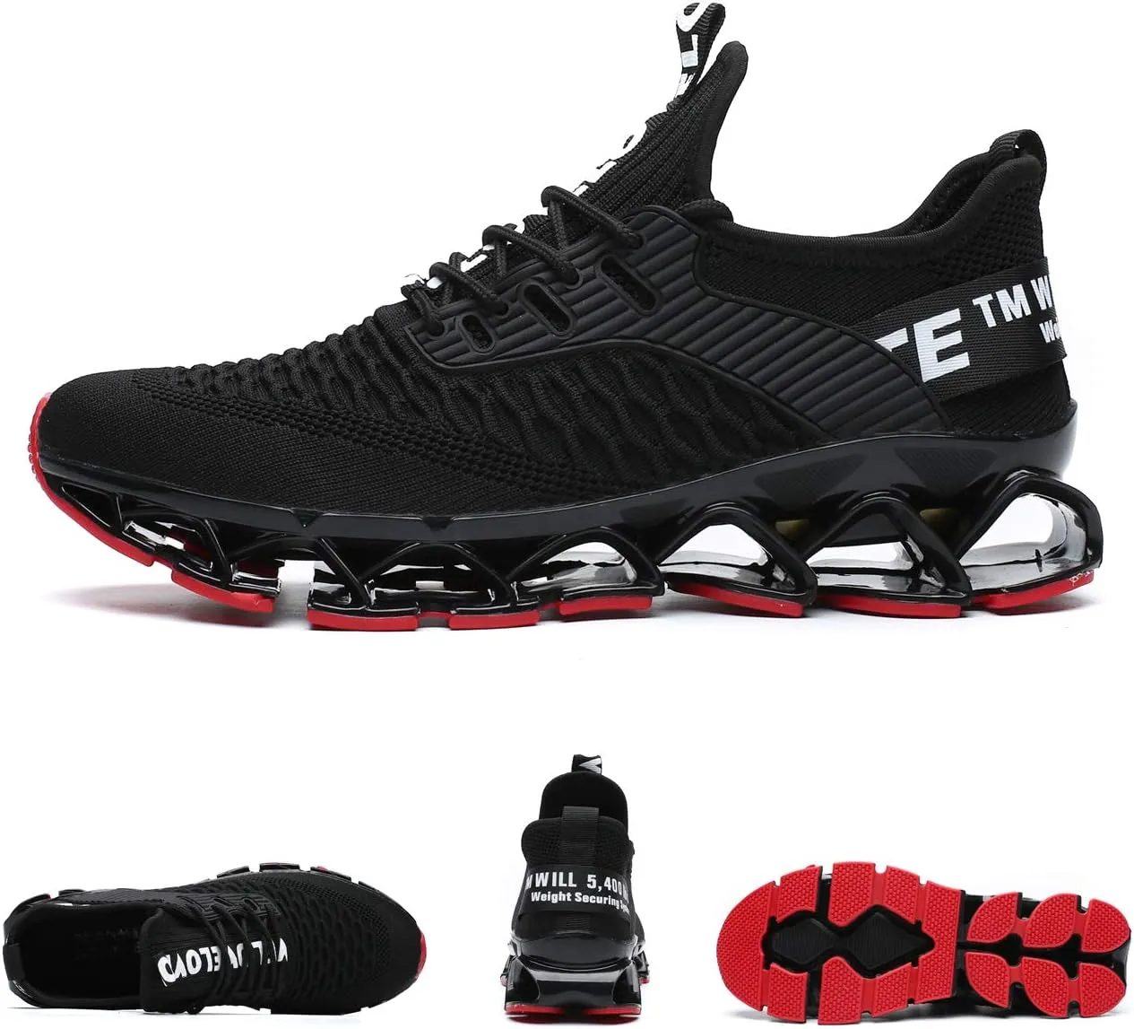 Chopben Men's Running Shoes Blade Non Slip Fashion Sneakers Breathable Mesh Soft Sole Casual Athletic Walking Shoes