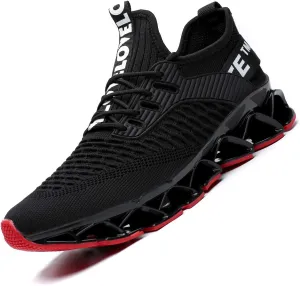 Chopben Men's Running Shoes Blade Non Slip Fashion Sneakers Breathable Mesh Soft Sole Casual Athletic Walking Shoes