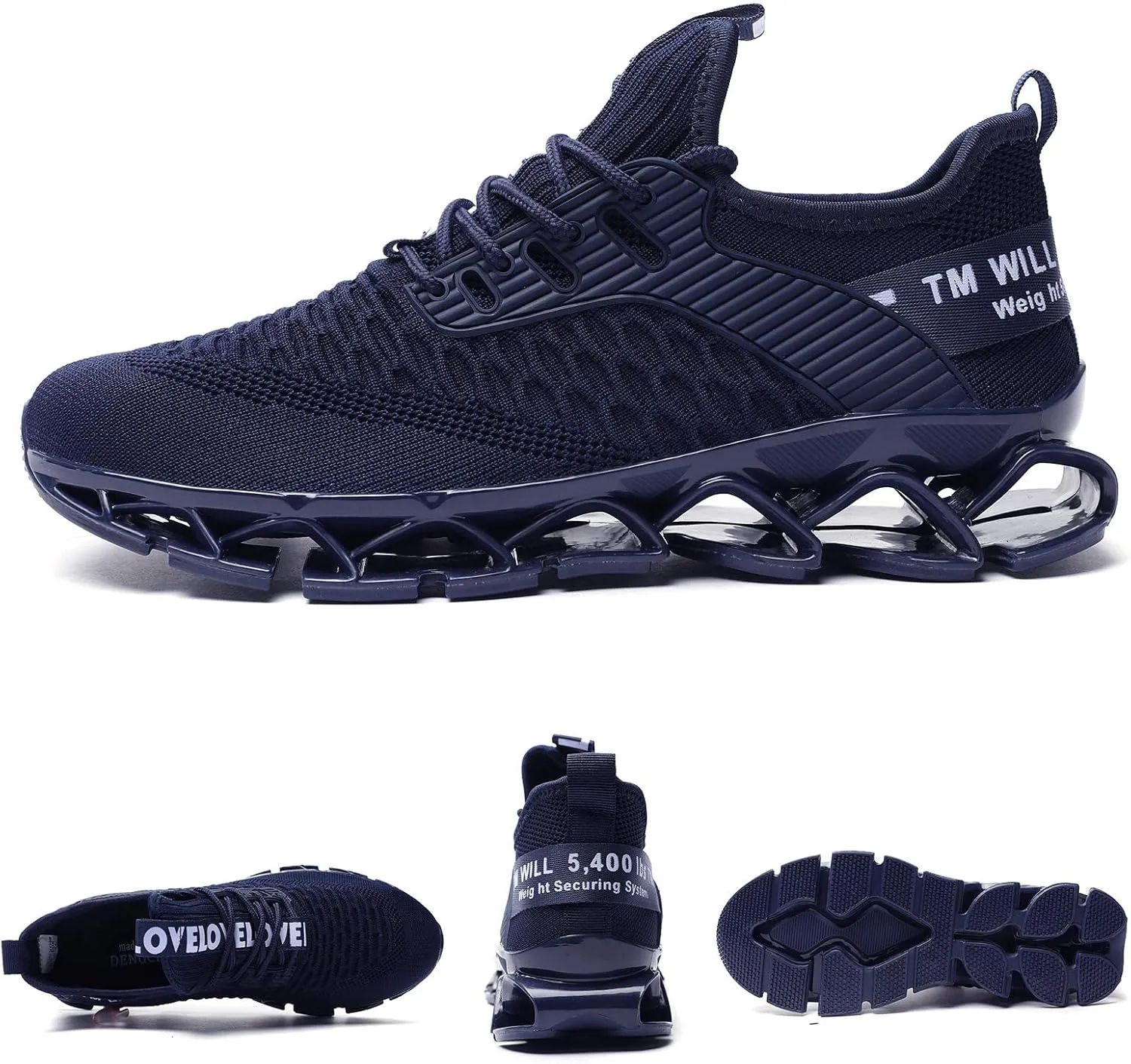 Chopben Men's Running Shoes Blade Non Slip Fashion Sneakers Breathable Mesh Soft Sole Casual Athletic Walking Shoes