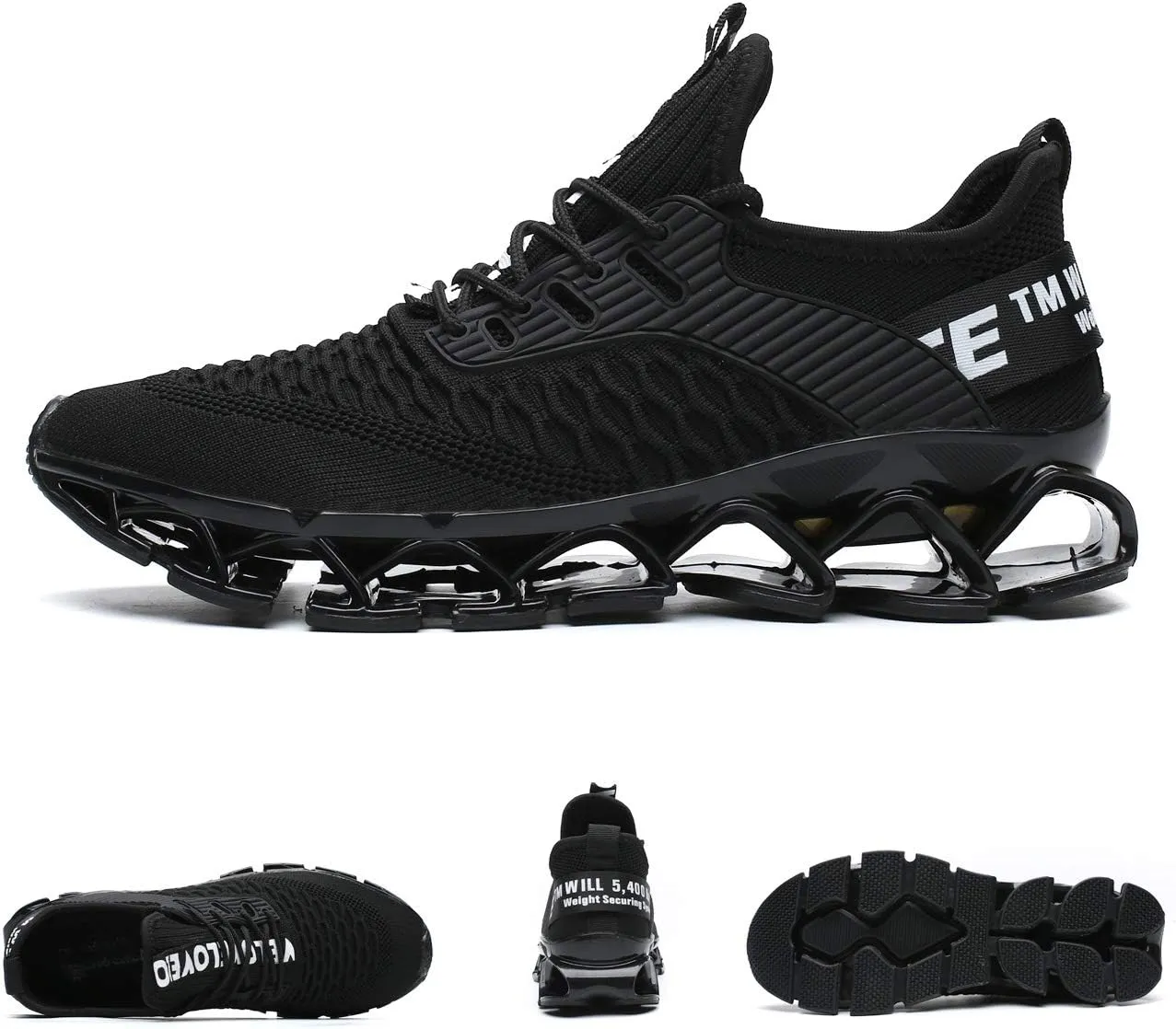 Chopben Men's Running Shoes Blade Non Slip Fashion Sneakers Breathable Mesh Soft Sole Casual Athletic Walking Shoes