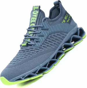 Chopben Men's Running Shoes Blade Non Slip Fashion Sneakers Breathable Mesh Soft Sole Casual Athletic Walking Shoes