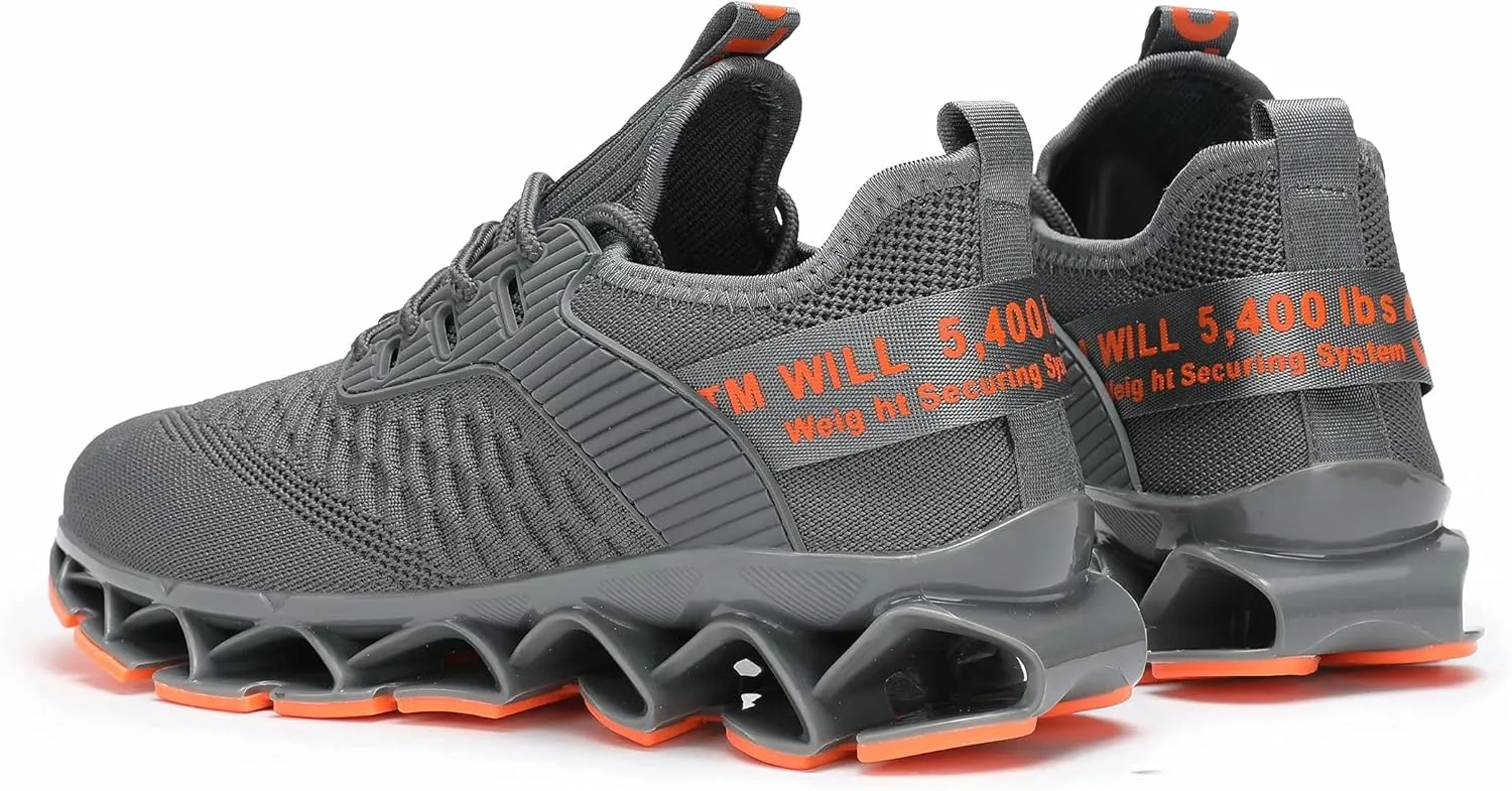 Chopben Men's Running Shoes Blade Non Slip Fashion Sneakers Breathable Mesh Soft Sole Casual Athletic Walking Shoes