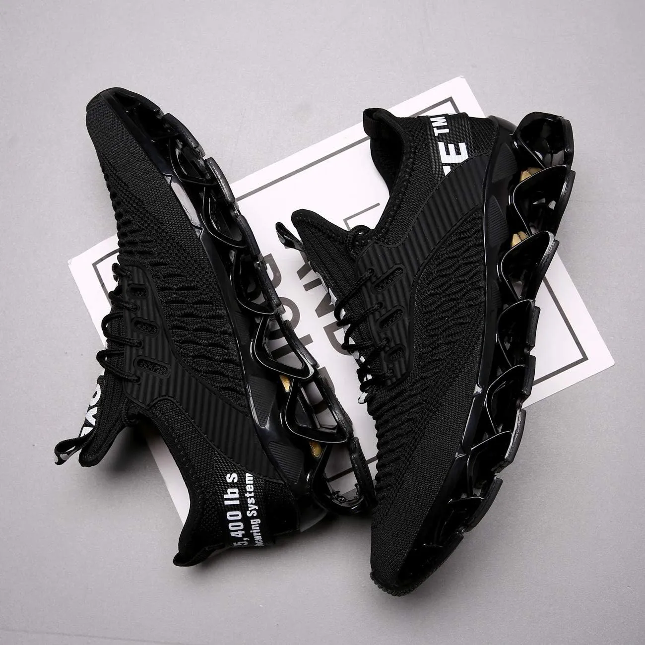 Chopben Men's Running Shoes Blade Non Slip Fashion Sneakers Breathable Mesh Soft Sole Casual Athletic Walking Shoes