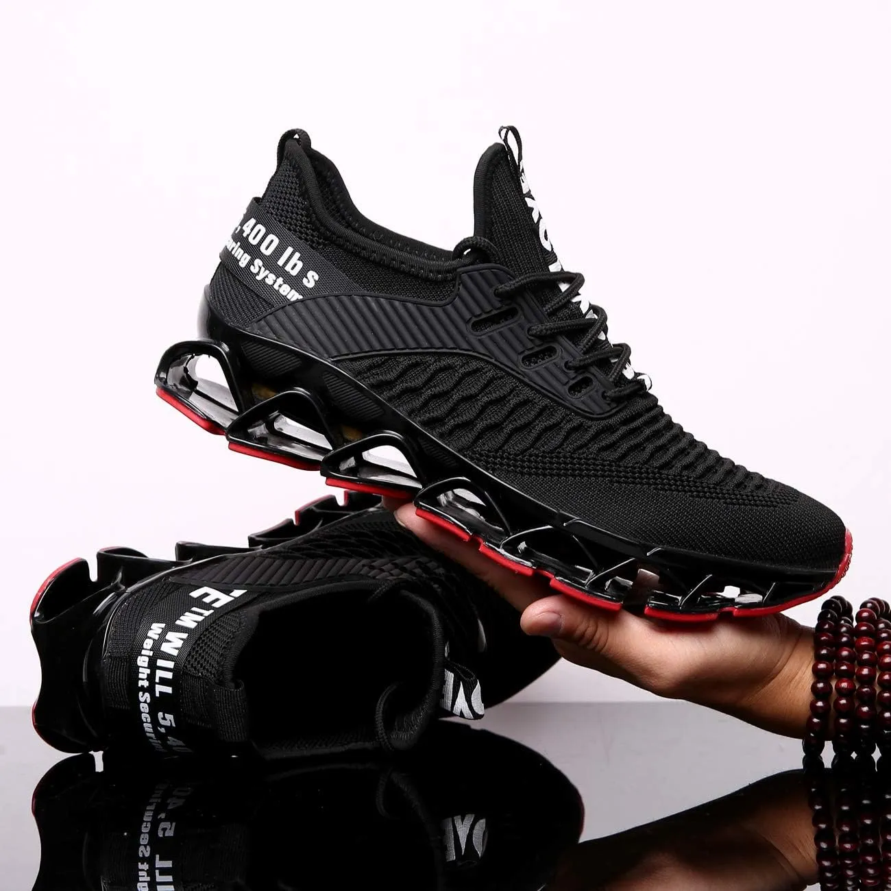 Chopben Men's Running Shoes Blade Non Slip Fashion Sneakers Breathable Mesh Soft Sole Casual Athletic Walking Shoes