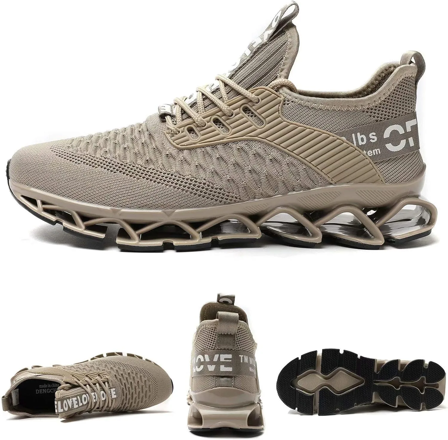 Chopben Men's Running Shoes Blade Non Slip Fashion Sneakers Breathable Mesh Soft Sole Casual Athletic Walking Shoes