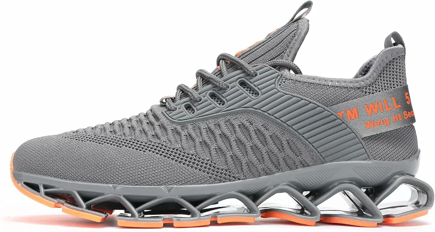 Chopben Men's Running Shoes Blade Non Slip Fashion Sneakers Breathable Mesh Soft Sole Casual Athletic Walking Shoes