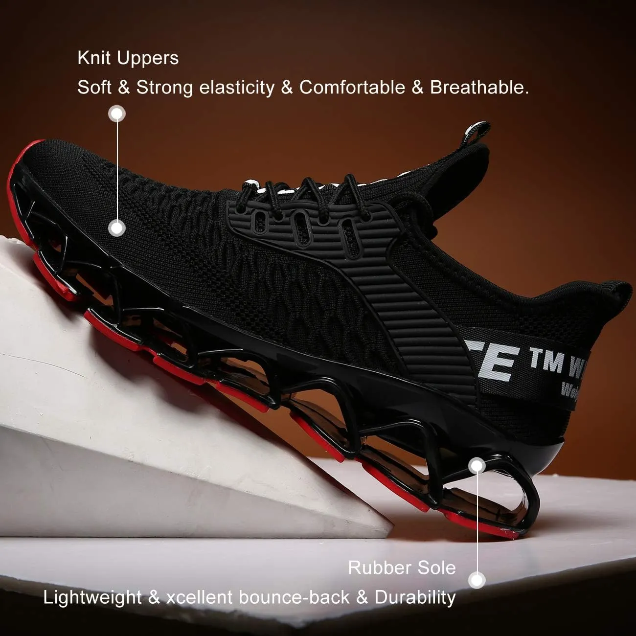 Chopben Men's Running Shoes Blade Non Slip Fashion Sneakers Breathable Mesh Soft Sole Casual Athletic Walking Shoes