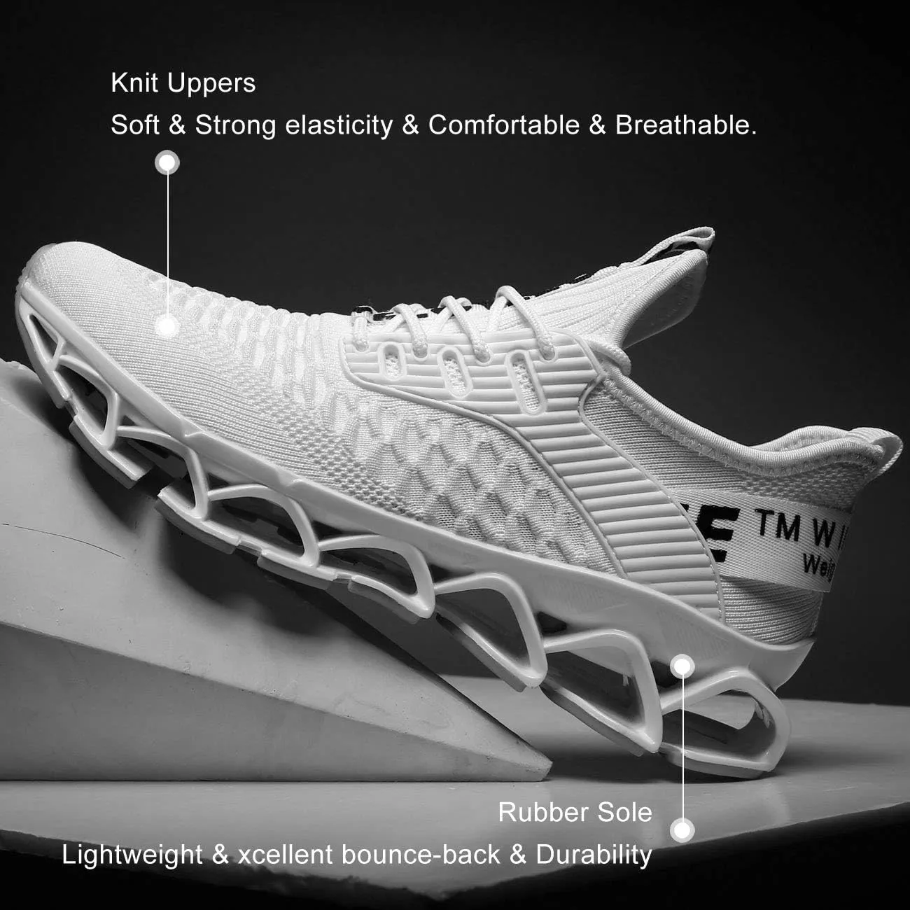 Chopben Men's Running Shoes Blade Non Slip Fashion Sneakers Breathable Mesh Soft Sole Casual Athletic Walking Shoes