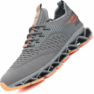 Chopben Men's Running Shoes Blade Non Slip Fashion Sneakers Breathable Mesh Soft Sole Casual Athletic Walking Shoes