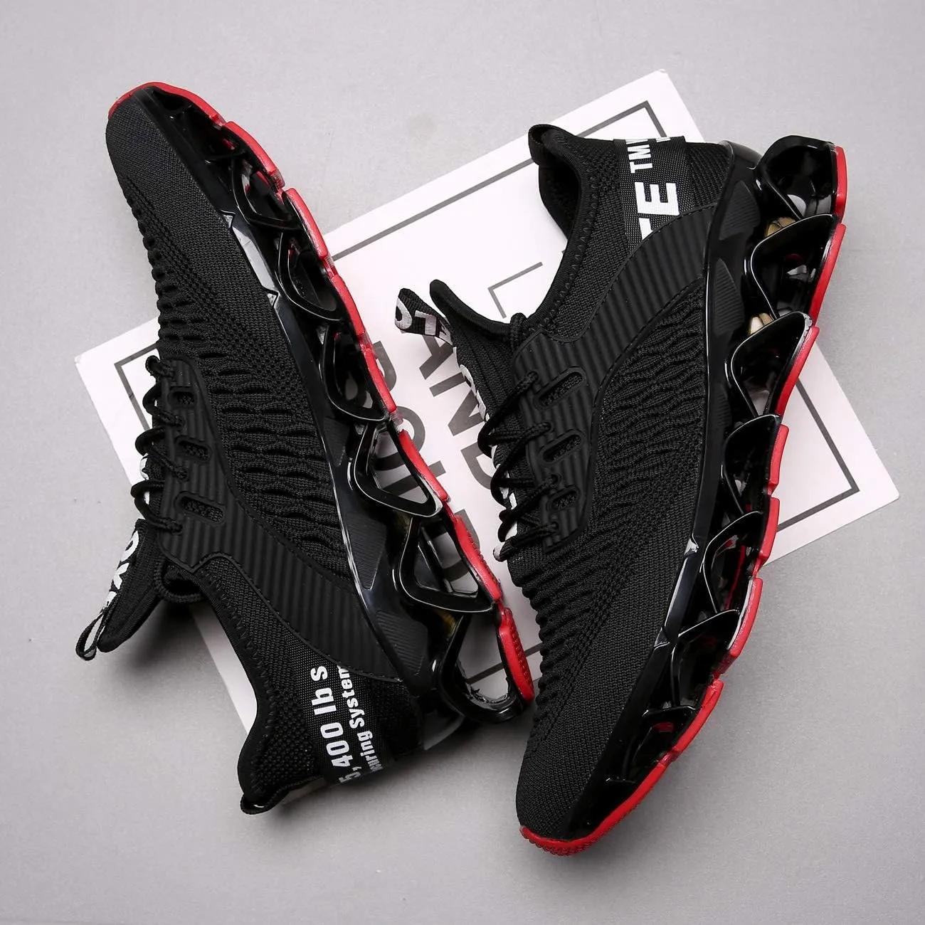 Chopben Men's Running Shoes Blade Non Slip Fashion Sneakers Breathable Mesh Soft Sole Casual Athletic Walking Shoes