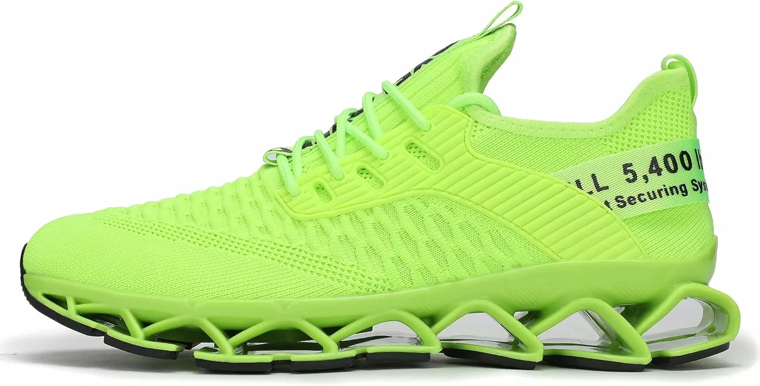 Chopben Men's Running Shoes Blade Non Slip Fashion Sneakers Breathable Mesh Soft Sole Casual Athletic Walking Shoes
