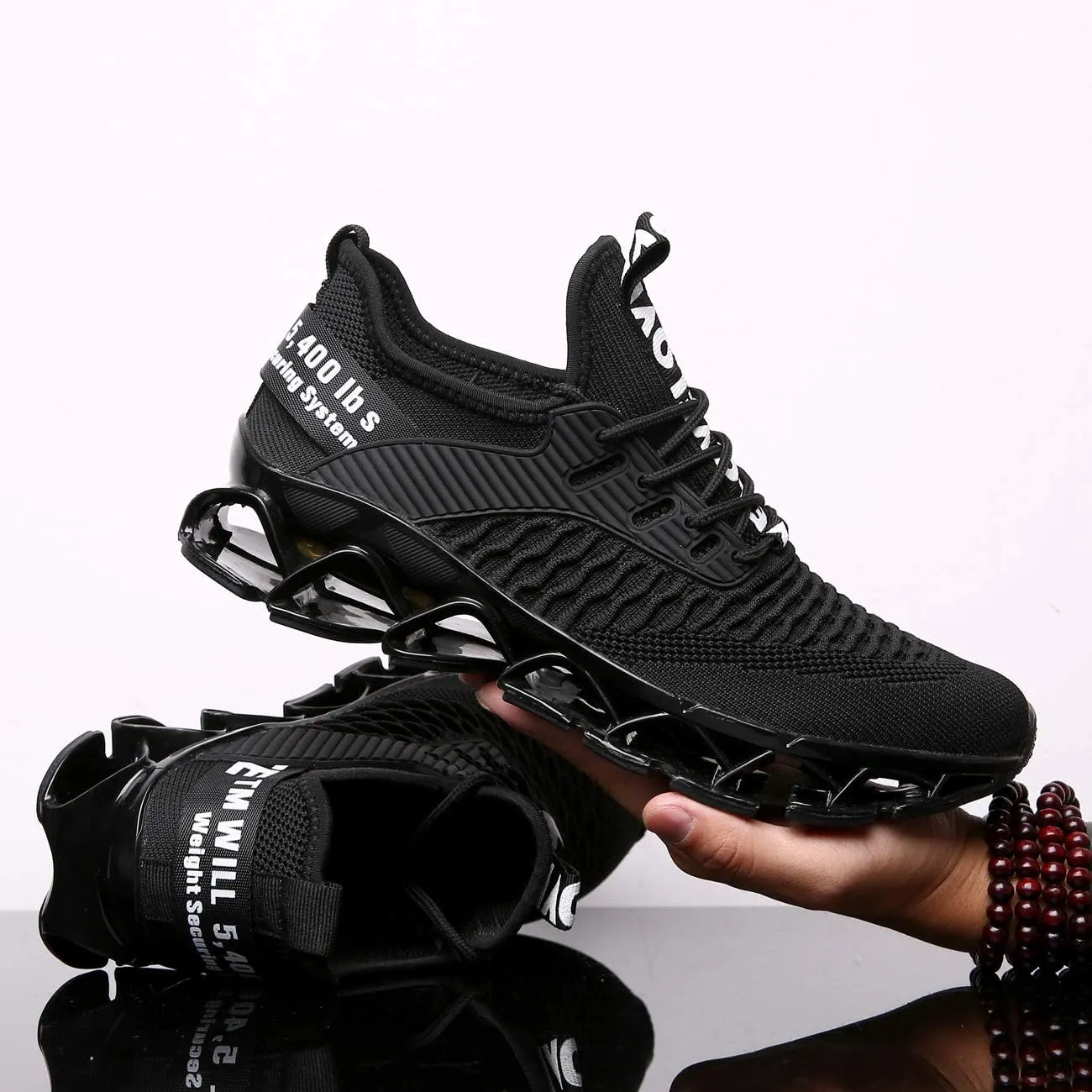 Chopben Men's Running Shoes Blade Non Slip Fashion Sneakers Breathable Mesh Soft Sole Casual Athletic Walking Shoes
