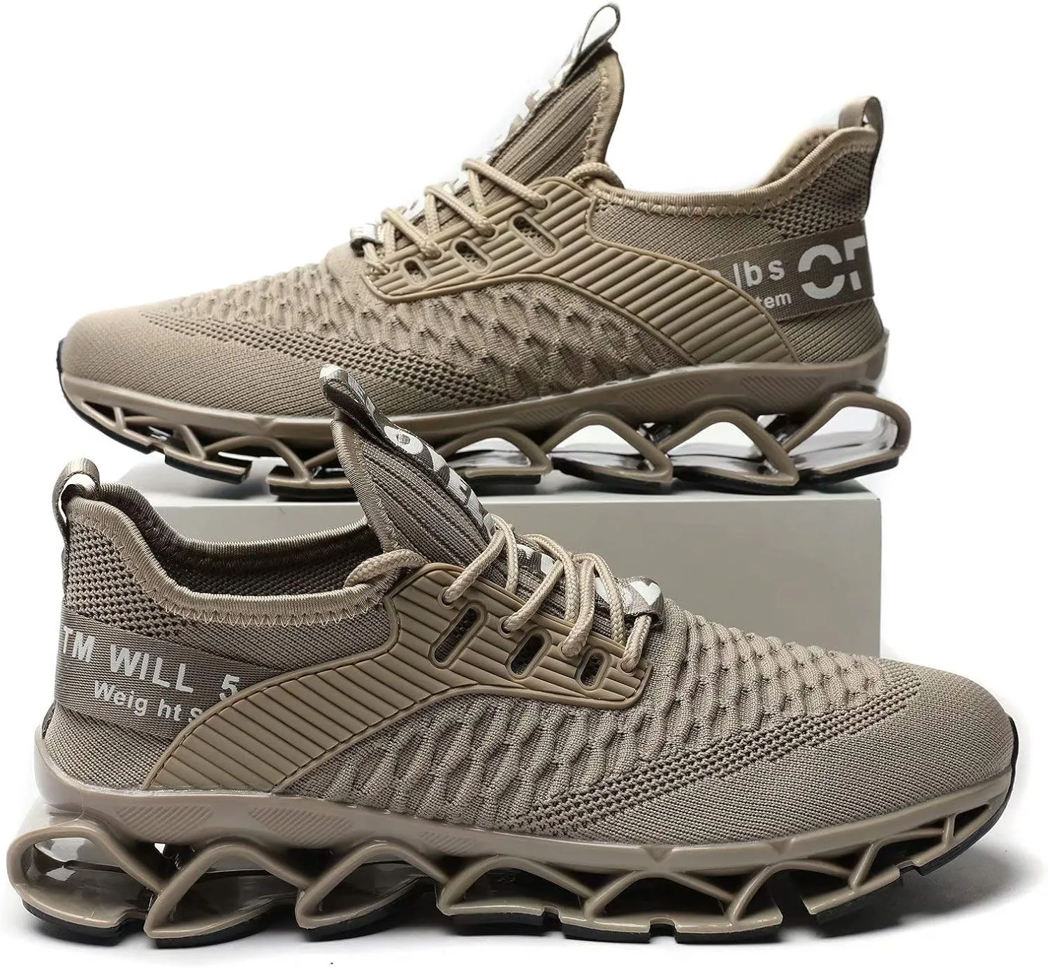 Chopben Men's Running Shoes Blade Non Slip Fashion Sneakers Breathable Mesh Soft Sole Casual Athletic Walking Shoes